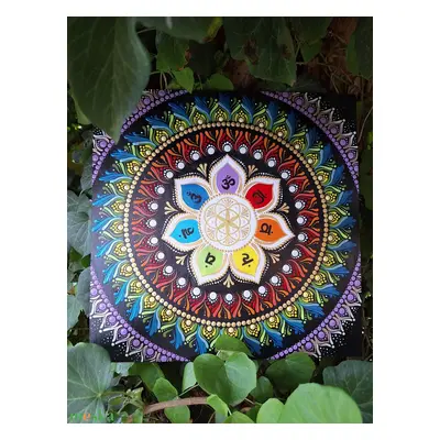 Pontozott mandala- 7 csakra virág