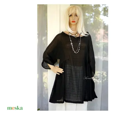 PAULA - exkluzív lagenlook jacquard muszlin tunika