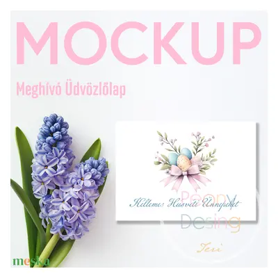 Tavaszi Hangulatú Képeslap – Kártya Mockup PSD/PNG