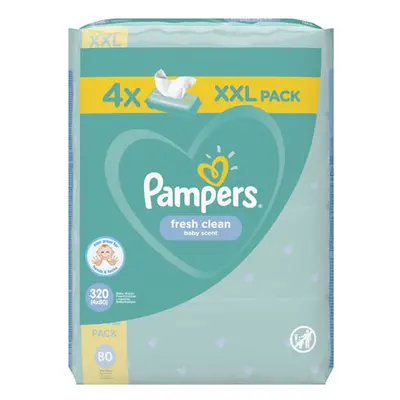 Pampers Fresh Clean XXL Baba nedves törlőkendő (4× 80 db)