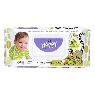 Bella Happy Baby tisztító törlőkendő mandulával és olajbogyóval (64 db)