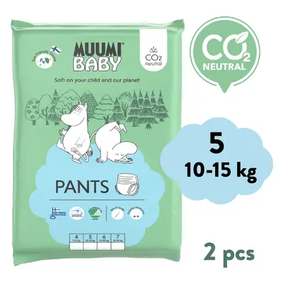 Muumi Baby Pants 5 Maxi+ 10-15 kg (2 db), bugyi öko pelenka