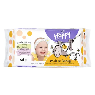 Bella Happy Baby Nedves törlőkendő Tej és méz (64 db)