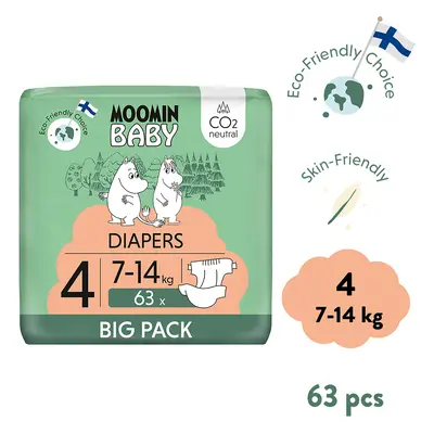 Moomin Baby 4 Maxi 7-14 kg (63 db), ökopelenka