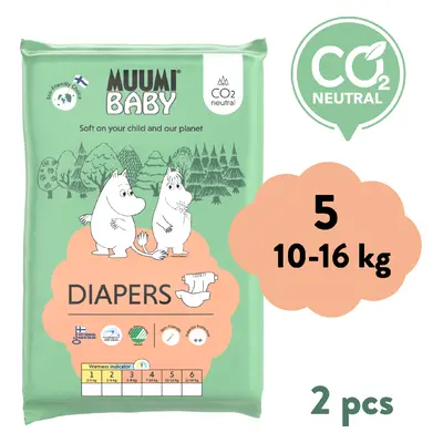 Muumi Baby 5 Maxi+ 10-16 kg (2 db), öko pelenka