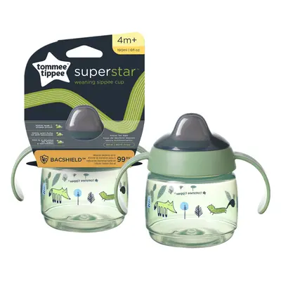 Tommee Tippee szivárgásmentes Superstar Sippee bögre zöld, 4 m+ (190 ml)