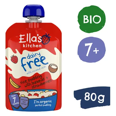 Ella's Kitchen BIO Tejmentes rizspuding banánnal és eperrel (80 g)