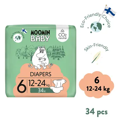 Moomin Baby 6 Maxi 12–24 kg (34 db), ökopelenka