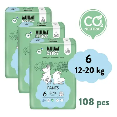 Muumi Baby Pants 6 Junior 12-20 kg (108 db), havi csomag bugyi öko pelenka