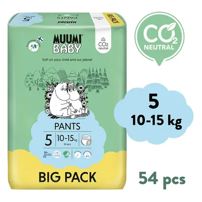 Muumi Baby Pants 5 Maxi+ 10-15 kg (54 db), bugyi öko pelenka