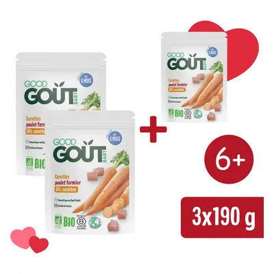 2+1 INGYEN: Good Gout BIO Sárgarépa tanyasi csirkével (190 g)