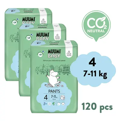 Muumi Baby Pants 4 Maxi 7-11 kg (120 db), havi csomag bugyi öko pelenka