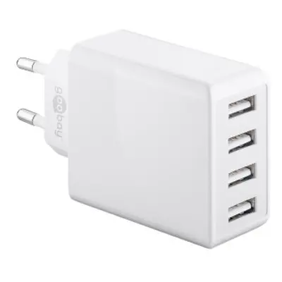 Négycsatornás hálózati USB adapter (összesen 6000 mA, 30W)