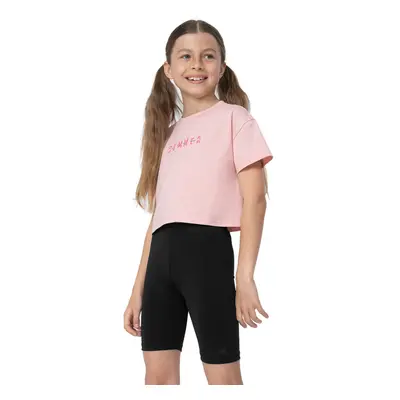 Rövid ujjú lány póló 4F JUNIOR TSHIRT F393-56S-LIGHT PINK