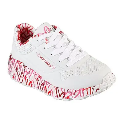 Lányok szabadidős cipők SKECHERS Uno Lite Lovely Luv white red