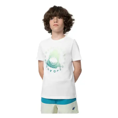 Fiú rövid ujjú póló 4F JUNIOR TSHIRT M283-10S-WHITE