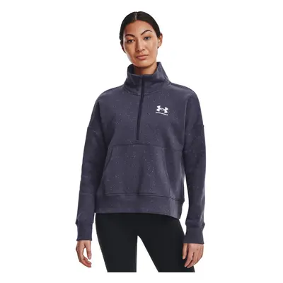 Női edzőpulóver 1 2 cipzárral UNDER ARMOUR Rival Fleece HZ-GRY-1373030-558