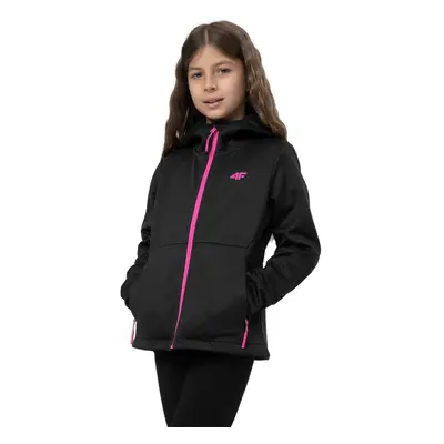 Lány túra softshell kabát 4F JUNIOR SOFTSHELL JACKET F042-20S-DEEP BLACK