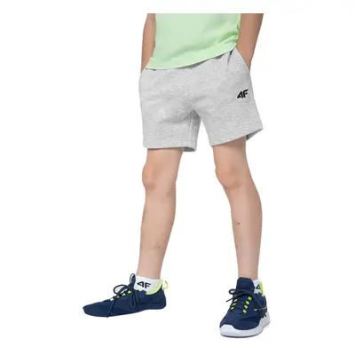 Fiú tréningruha rövidnadrág 4F JUNIOR SHORTS CAS M048-27M-COLD LIGHT GREY MELANGE