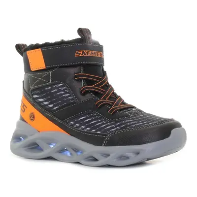 Fiúk magas téli csizma SKECHERS Twisted Brights black orange