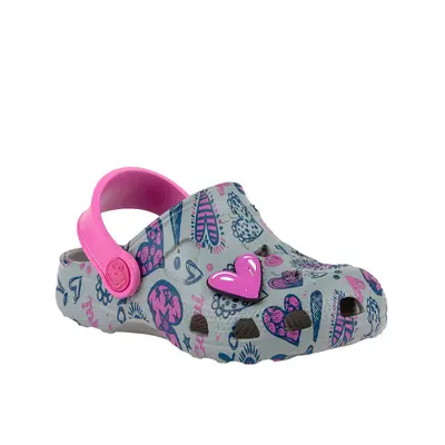 Gyermek crocs (rekreációs lábbeli) COQUI Little Frog grey fuchsia