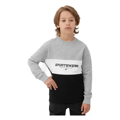 Fiú pulóver 4F JUNIOR SWEATSHIRT-JAW23TSWSM630-27M-COLD LIGHT GREY MELANGE