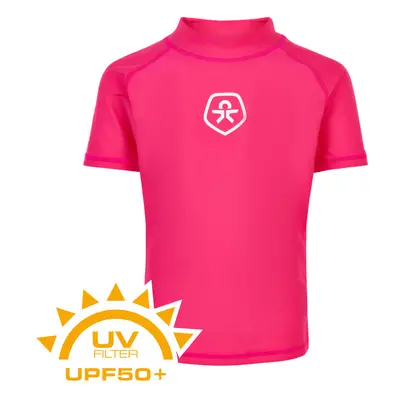 Lány úszó póló COLOR KIDS T-shirt solid UPF 50+ Pink Yarrow