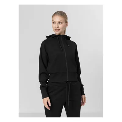 Női pulóver cipzárral 4F WOMENS SWEATSHIRT BLD027-20S-DEEP BLACK