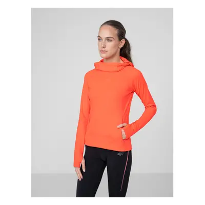 Hőszigetelt női edzőpulóver kapucnival 4F WOMENS FUNCTIONAL SWEATSHIRT BLDF012-62N-RED NEON