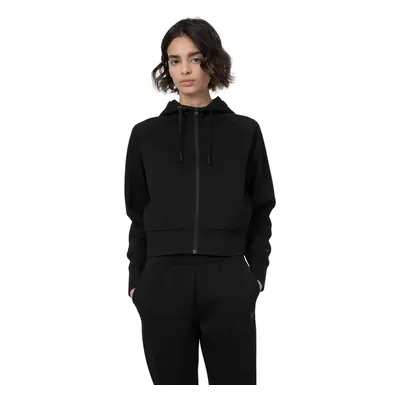 Női pulóver cipzárral 4F SWEATSHIRT F536-20S-DEEP BLACK