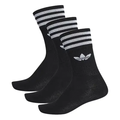 Zokni ADIDAS ORIGINALS SOLID CREW SOCK BLACK WHITE 3 PCK