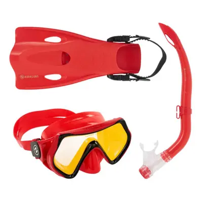 Junior búvár snorkeling készlet AQUALUNG HERO SET Junior-RED MIRROR