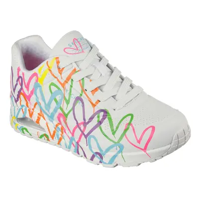 Női járócipő SKECHERS Uno Highlight Love white multi