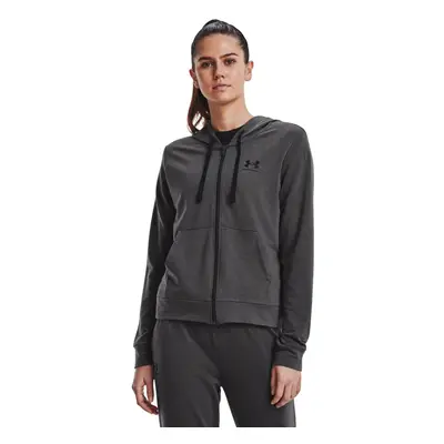 Női pulóver cipzárral UNDER ARMOUR Rival Terry FZ Hoodie-GRY