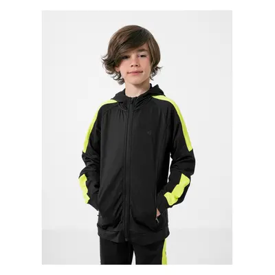 Fiú edzőpulóver cipzárral 4F JUNIOR BOYS FUNCTIONAL SWEATSHIRT JBLMF001-20S-DEEP BLACK I