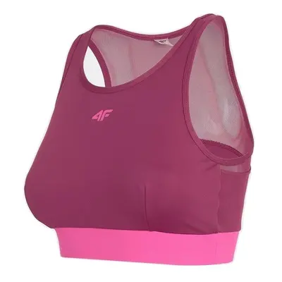 Női edző sportmelltartó 4F SPORTS BRA-H4Z20-STAD011-60S-BURGUNDY