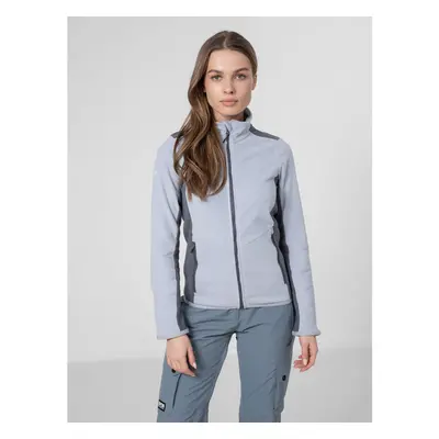 Női túra polár pulóver cipzárral 4F WOMENS FLEECE PLD014-34S-LIGHT BLUE