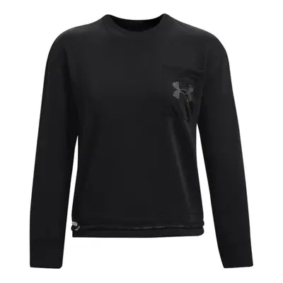 Női edzőpulóver UNDER ARMOUR Rival Fleece Mesh Crew-BLK