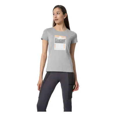 Női rövid ujjú turista póló 4F TSHIRT F274-27S-COLD LIGHT GREY