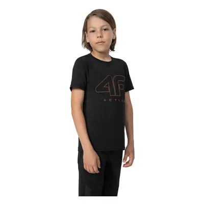 Fiú edző ing rövid ujjal 4F JUNIOR TSHIRT FNK M166-20S-DEEP BLACK