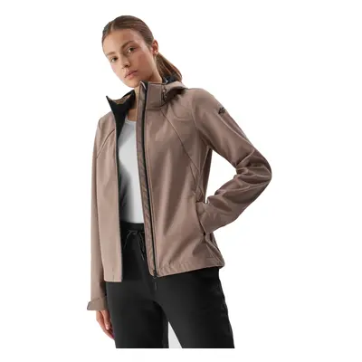 Női túrakabát 4F SOFTSHELL JACKET-AW23TSOFF152-82S-LIGHT BROWN