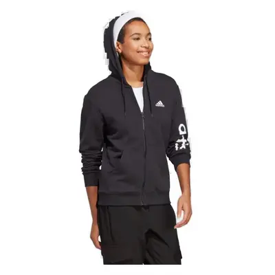 Női pulóver cipzárral ADIDAS W LIN FT FZ HD-IC6863-black white