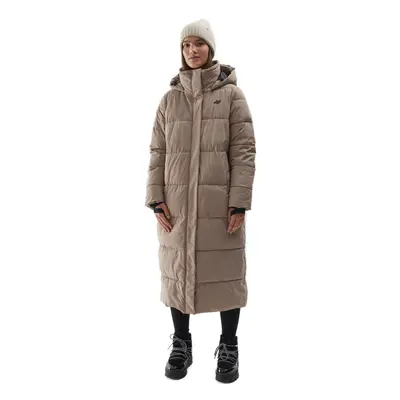 Női kabát 4F DOWN JACKET-AW23TDJAF237-82S-LIGHT BROWN