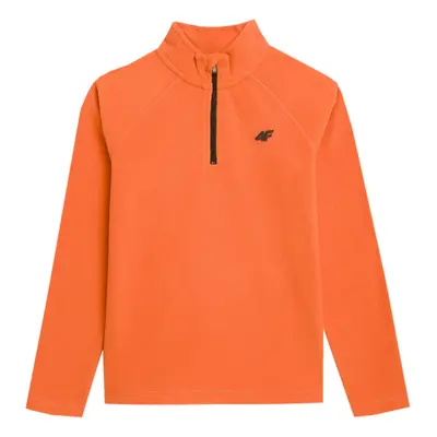 Fiú sípolár kabát 4F JUNIOR FLEECE UNDERWEAR-JAW23UFLEM019-70S-ORANGE