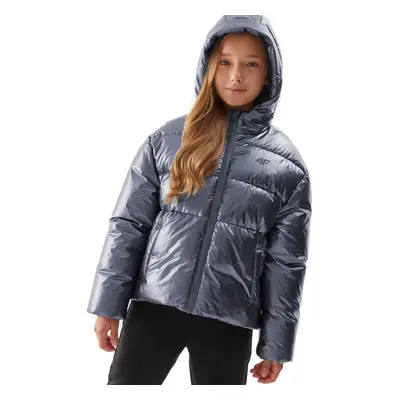 Lány dzseki 4F JUNIOR DOWN JACKET-JAW23TDJAF267-28S-SILVER