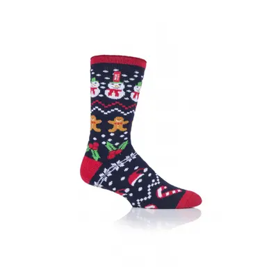 Férfi zokni HEAT HOLDERS MENS 1 PR LITE CHRISTMAS SOCKS 4-8 FESTIVE FUN-FESTIVE FAIR