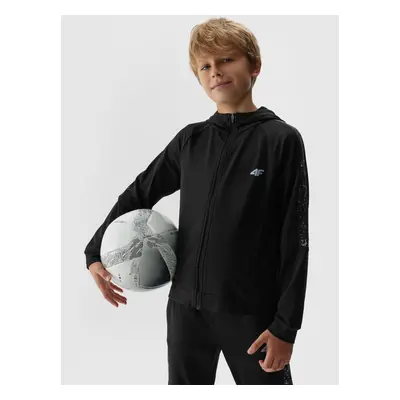 Fiú szigetelt edzőpulóver cipzárral 4F JUNIOR SWEATSHIRT FNK-JAW23TFSWM205-20S-DEEP BLACK