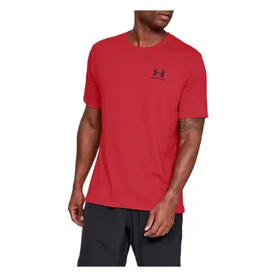 Rövid ujjú férfi edzőing UNDER ARMOUR SPORTSTYLE LEFT CHEST SS-RED