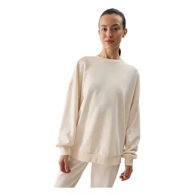 Női kapucnis pulóver 4F SWEATSHIRT-4FWSS24TSWSF1055-12S-CREME