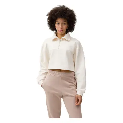 Női kapucnis pulóver 4F SWEATSHIRT-4FWSS24TSWSF1004-12S-CREME